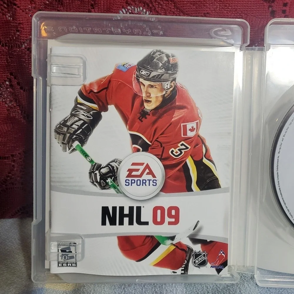 EA Sports NHL 09 PS3 Video Game Everyone 10+ Red White Ice Hockey Sports Sim CIB